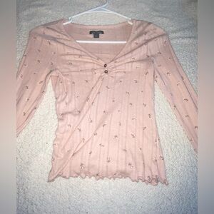 Pink long sleeve with floral print